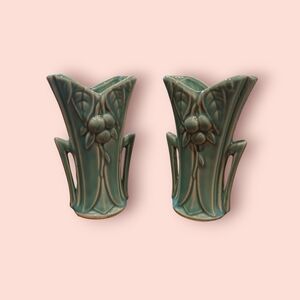 Vintage McCoy Pottery "Berries" Vases